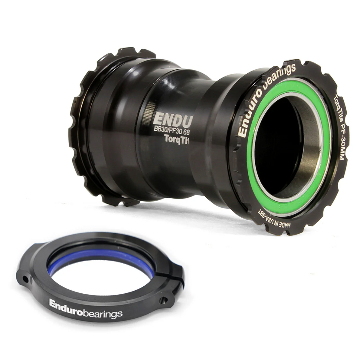Boitier de pédalier ENDURO BEARINGS TORQTITE PF30 Axe 30mm (Narrow) Acier Inoxydable Noir