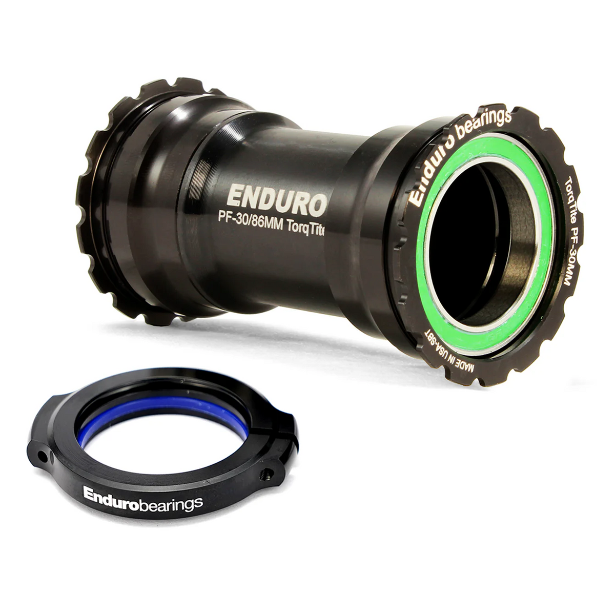 Boitier de pédalier ENDURO BEARINGS TORQTITE BB386 Axe 30mm Acier Inoxydable Noir