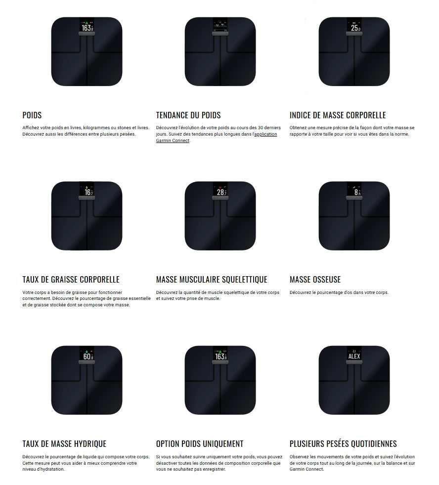 Balance GARMIN INDEX™ S2 Noir