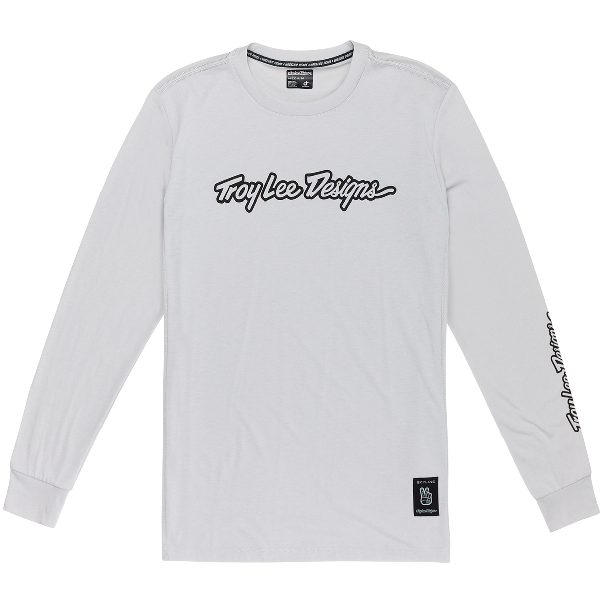 Maillot TROY LEE DESIGNS SKYLINE RIDE TEE SIGNATURE Manches Longues Gris