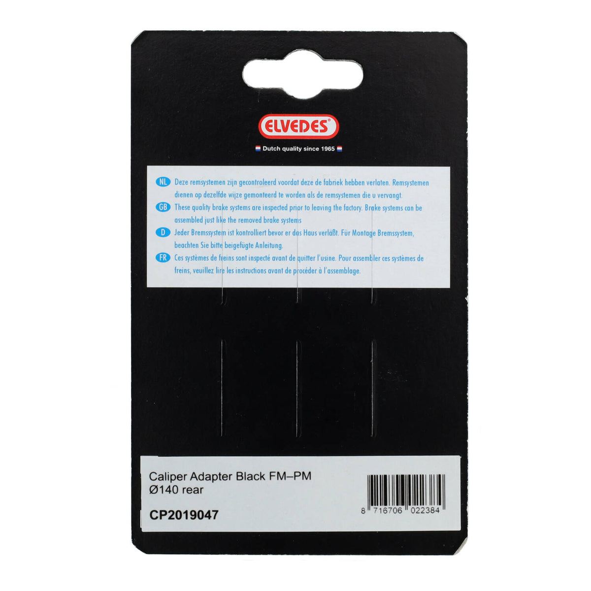 Adaptateur Etrier Arrière ELVEDES FM/PM 140mm