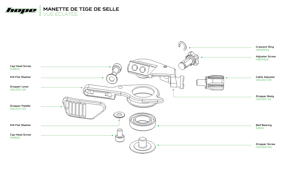Commande de Tige de Selle HOPE Argent/Violet