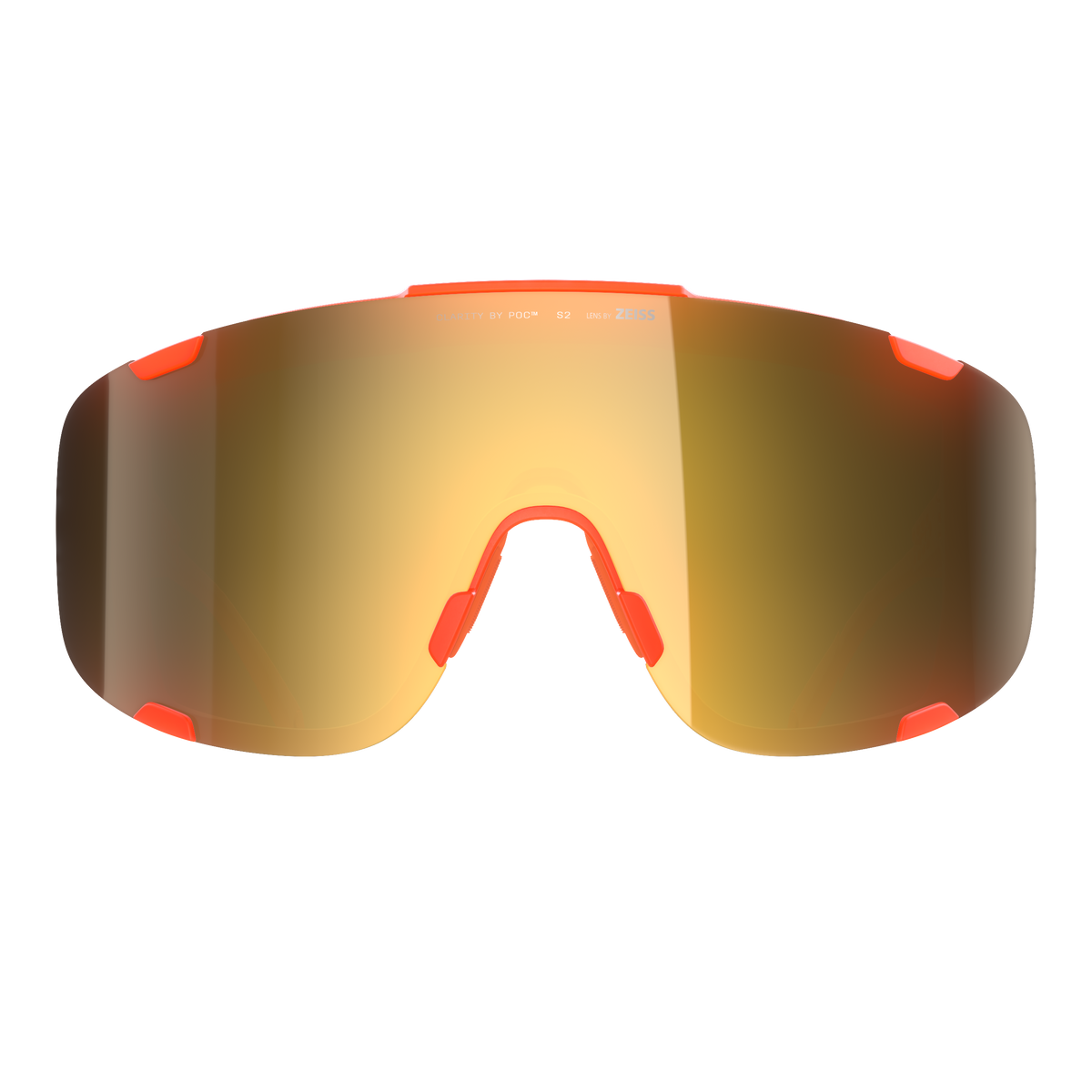 Lunettes POC DEVOUR WF + Orange Fluo Translucide Verre Clarity Road Partly Sunny Gold