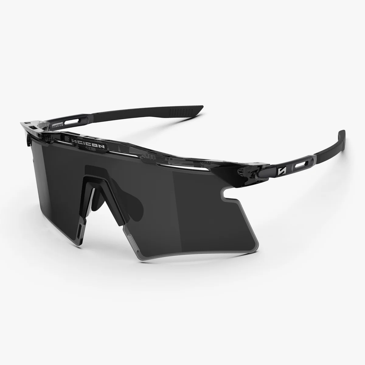 Lunettes SCICON AEROSHADE 2.0 TITANIUM Noir Crystal Gloss Verre Smoke Black + Pink