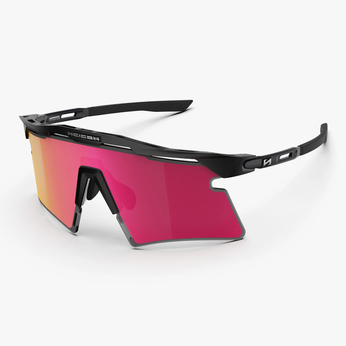 Lunettes SCICON AEROSHADE 2.0 TITANIUM Noir Matt Verre Multimirror Sunburts + Pink