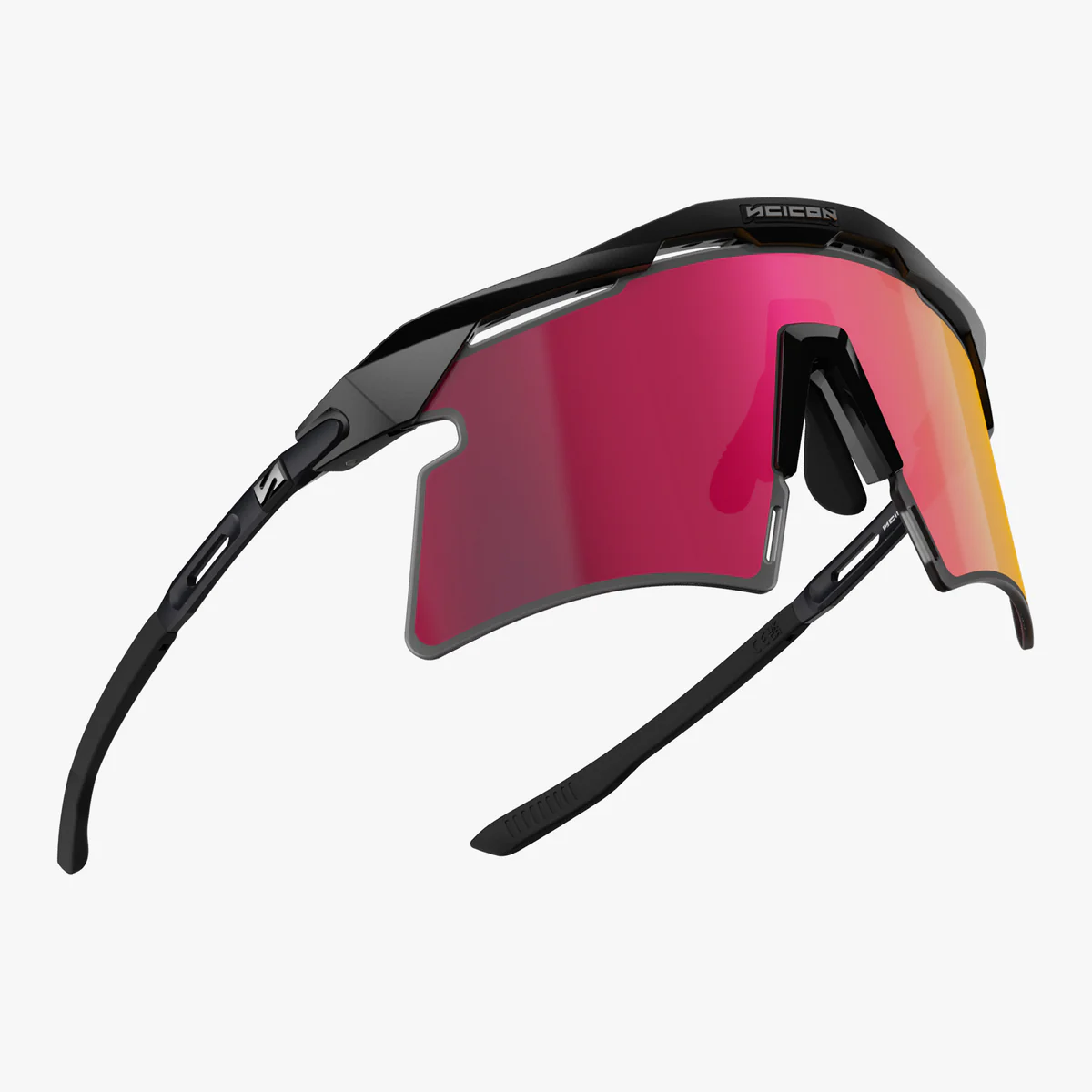 Lunettes SCICON AEROSHADE 2.0 TITANIUM Noir Matt Verre Multimirror Sunburts + Pink