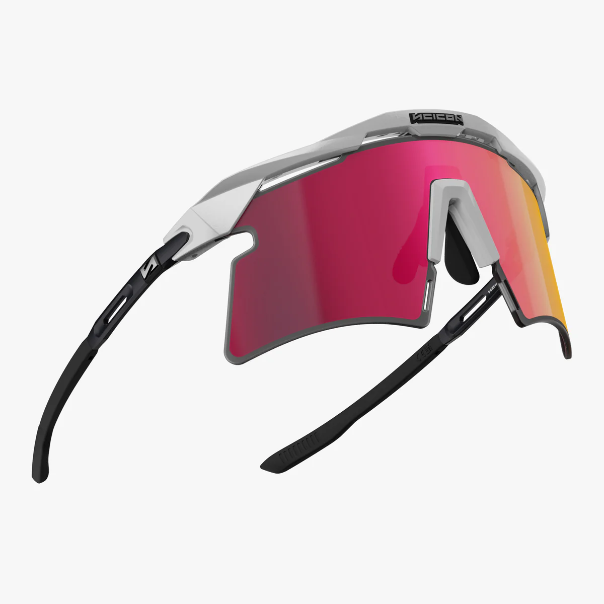 Lunettes SCICON AEROSHADE 2.0 TITANIUM Blanc Metal Verre Multimirror Sunburts + Pink