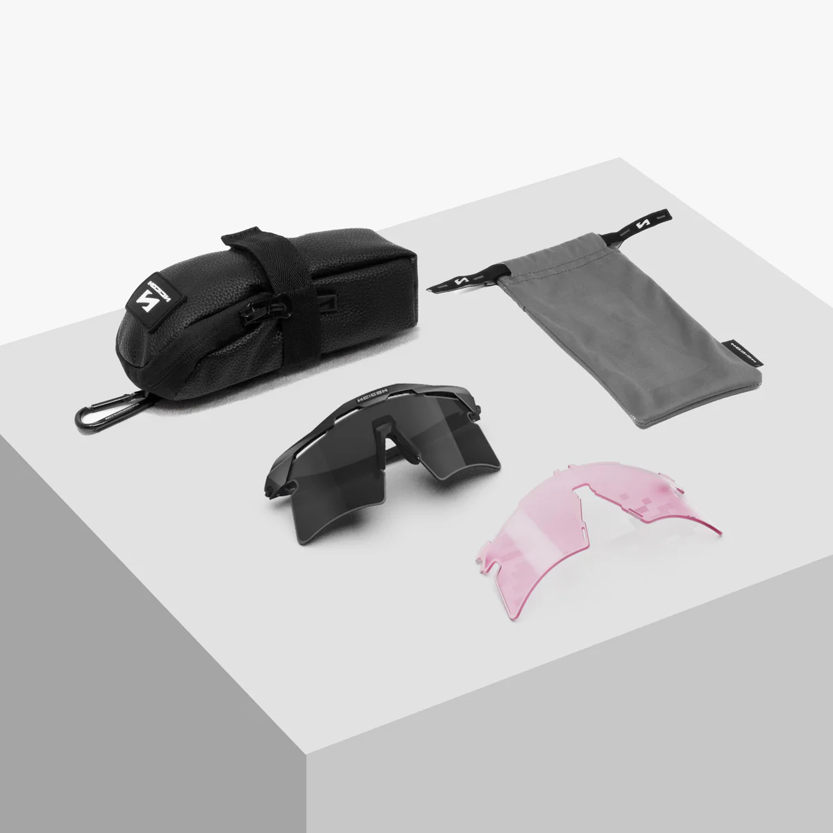 Lunettes SCICON AEROSHADE 2.0 TITANIUM Noir Crystal Gloss Verre Multimirror Sunburts + Pink