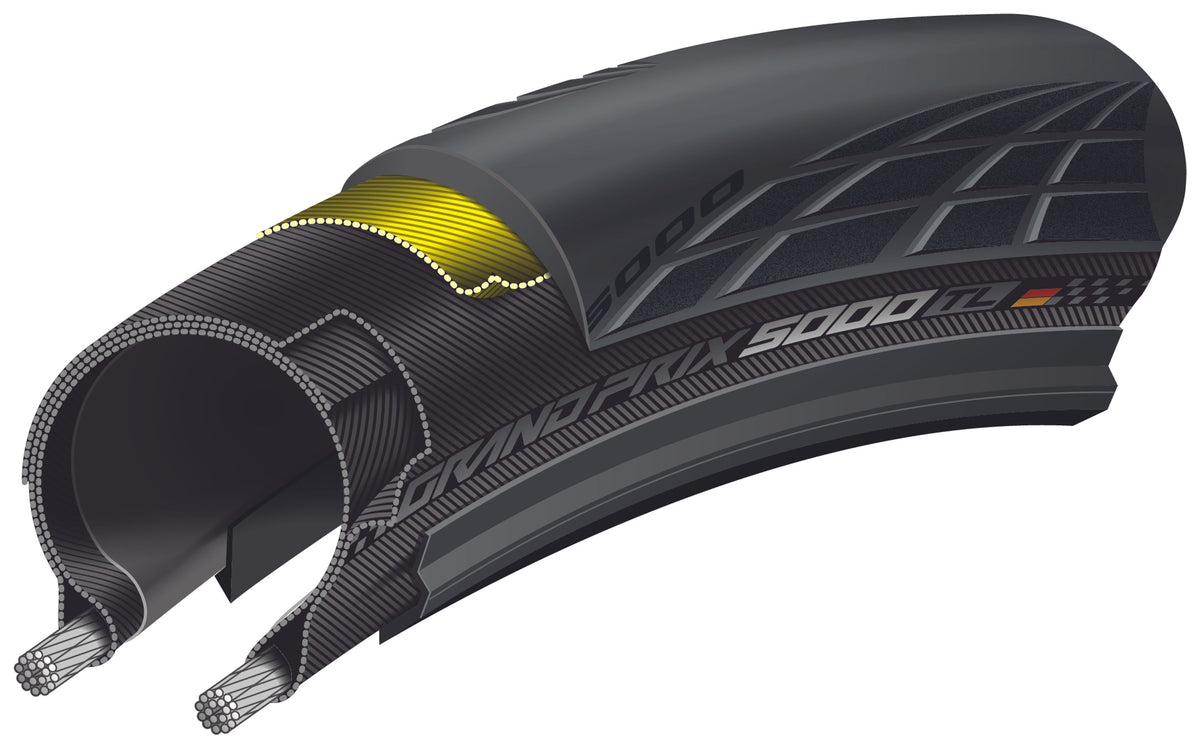 Pneu CONTINENTAL GRAND PRIX 5000 S TR 700c Tubeless Ready Noir