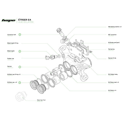 Etrier de Frein Hydraulique HOPE E4 (<2022) Noir