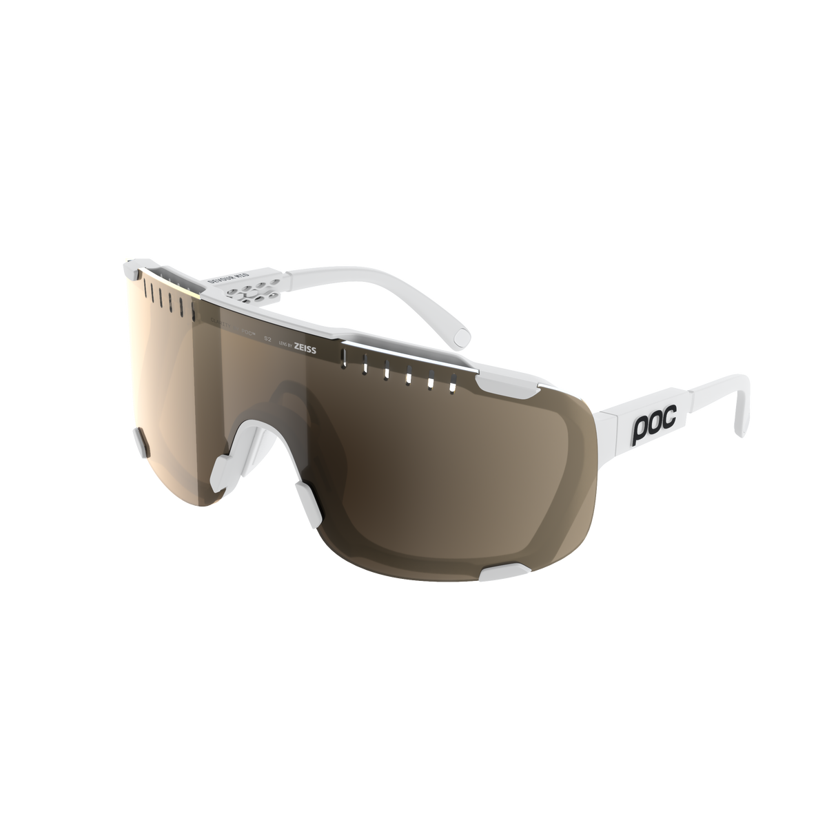 Lunettes POC DEVOUR MID + Blanc Verre Clarity Trail Partly Sunny Silver