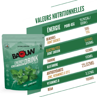 Boisson Énergétique BAOUW ISOTONIC (585g) Menthe/Mélisse