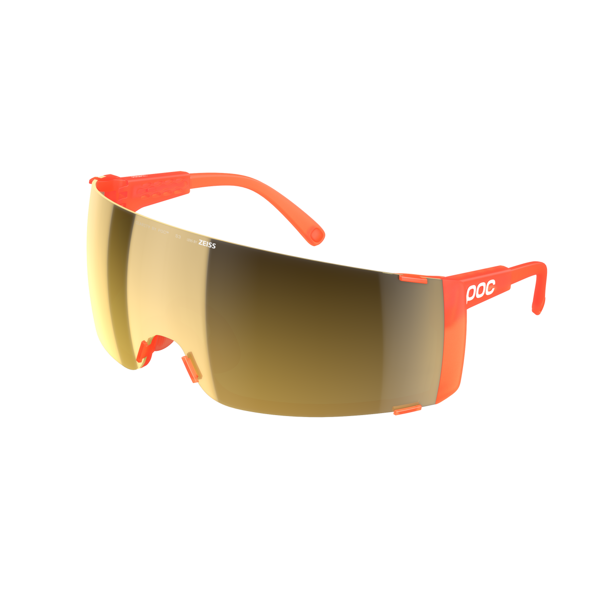 Lunettes POC PROPEL Fluorescent Orange Translucide Verre Clarity Road Sunny Gold