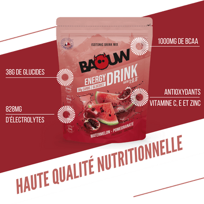 Boisson Énergétique BAOUW ISOTONIC (585g) Pastèque/Grenade