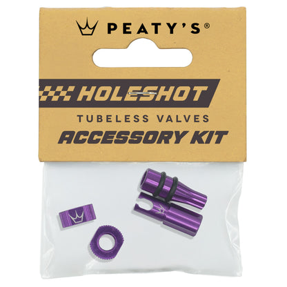 Kit Bouchons et Ecrous de Valves PEATY'S HOLESHOT FAST FLOW Violet