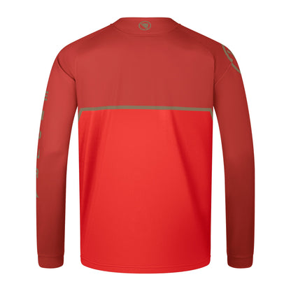 Maillot ENDURA CORE PRINTED Manches Longues Rouge