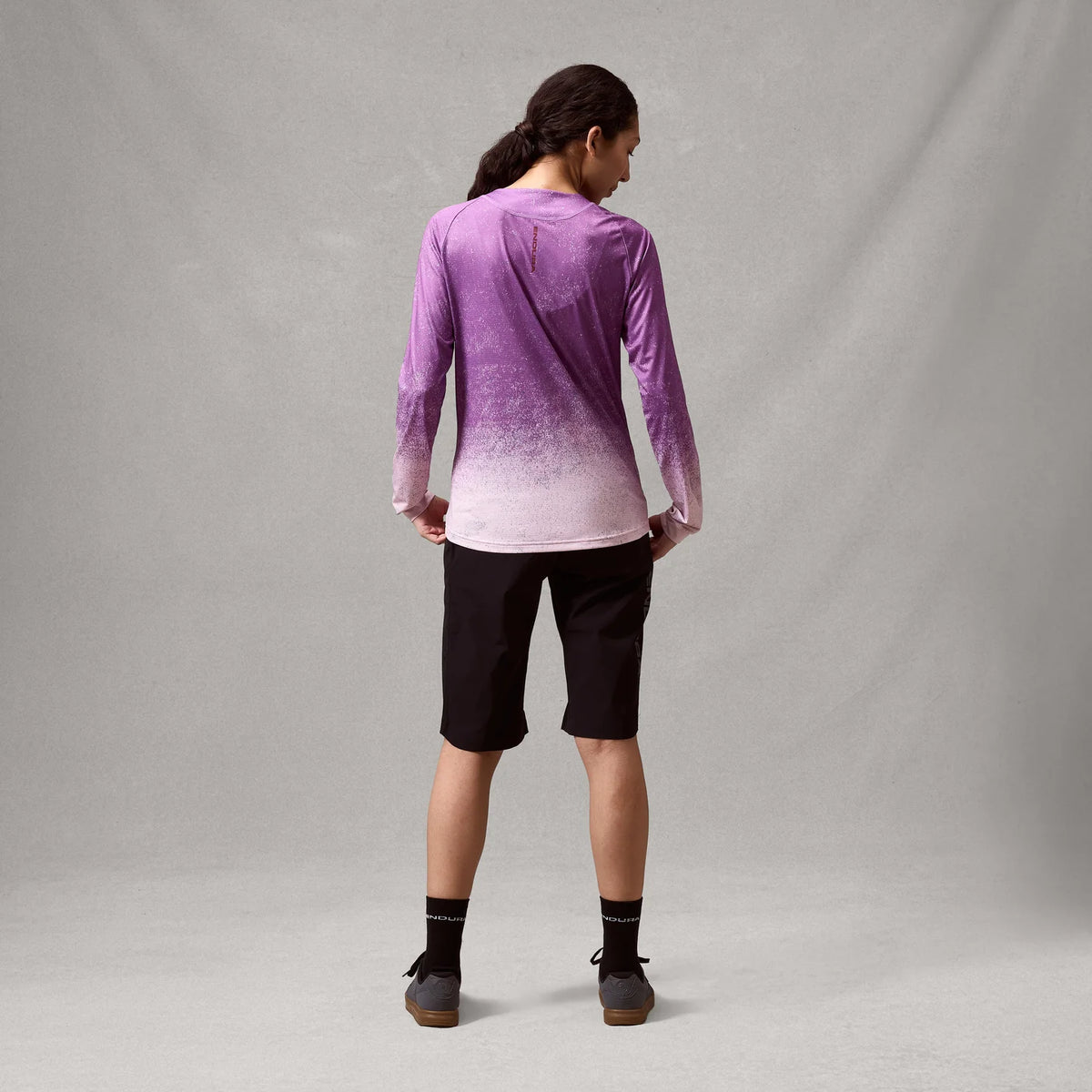 Maillot ENDURA SINGLETRACK PRINT Manches Longues Femme Violet