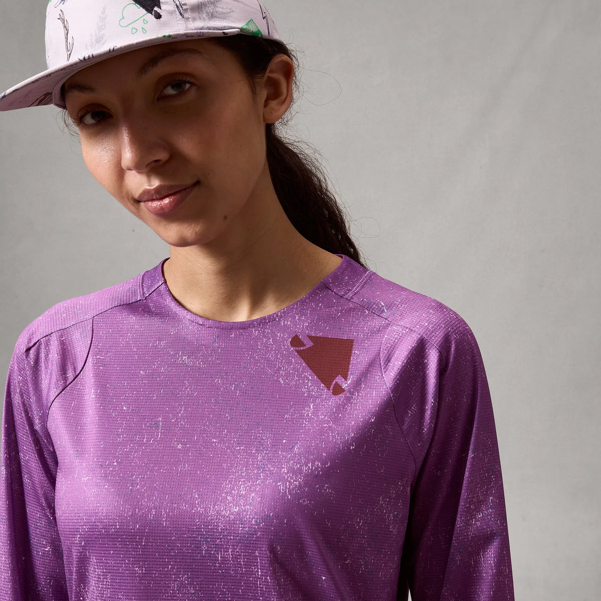 Maillot ENDURA SINGLETRACK PRINT Manches Longues Femme Violet