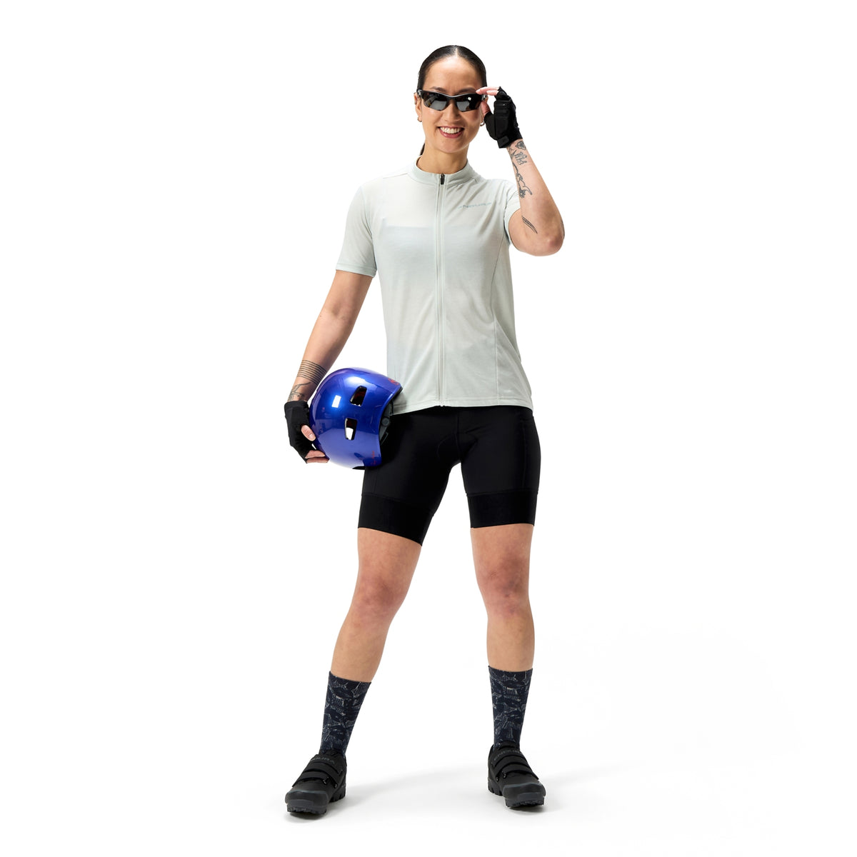 Maillot ENDURA LOOP ZIPPED Manches Courtes Femme Gris
