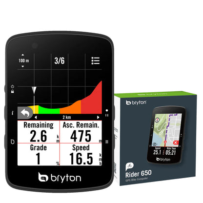 Compteur GPS BRYTON RIDER 650 E — compteur et emballage de la version E