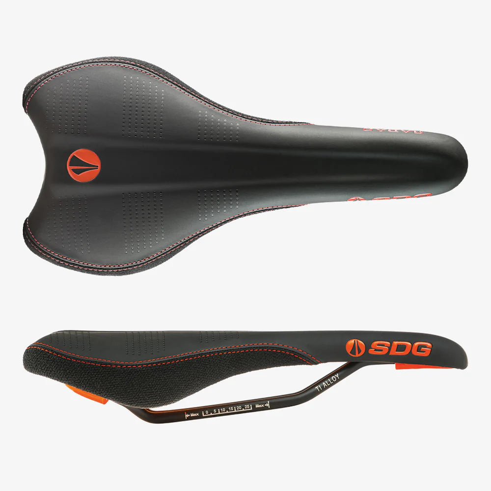 Selle SDG RADAR MTN Rails Titane-Alu Noir/Orange