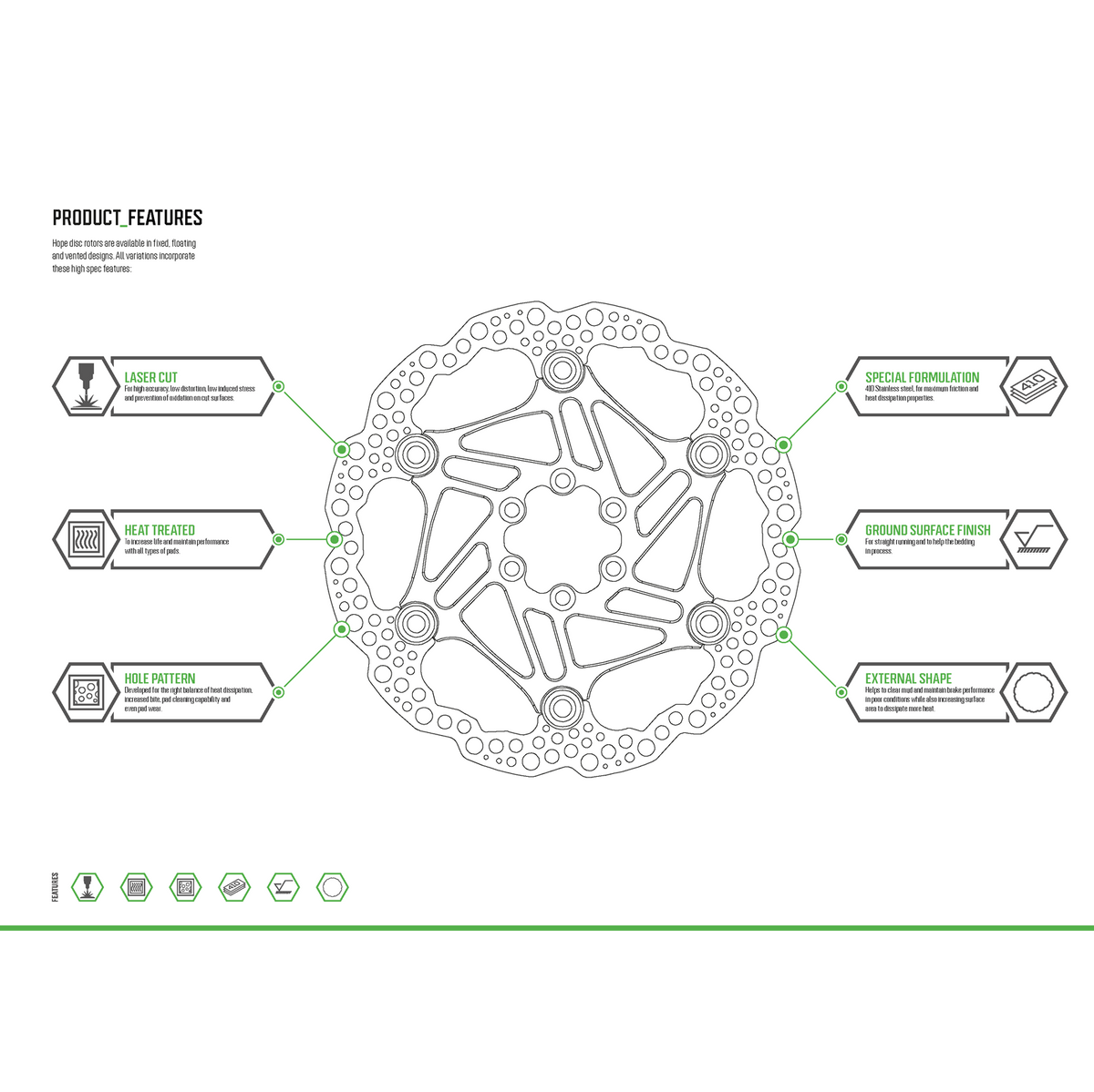 Disque Flottant HOPE X2/E4/V4 6 Trous Bleu