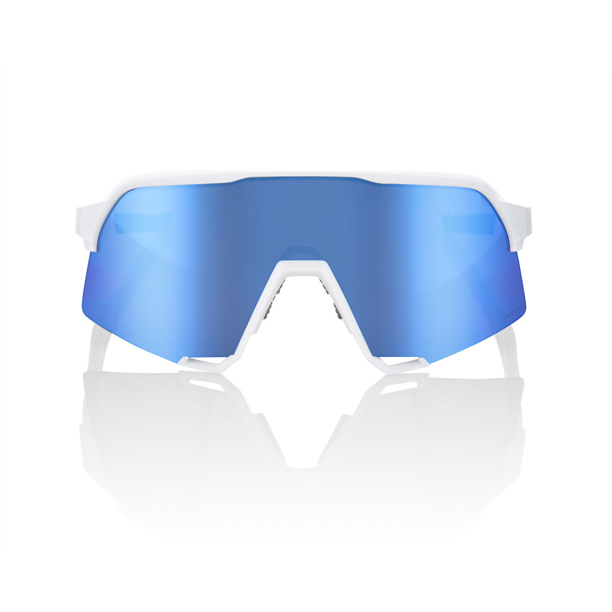 Lunettes 100% S3 Blanc Mat Hiper Multilayer Mirror Bleu