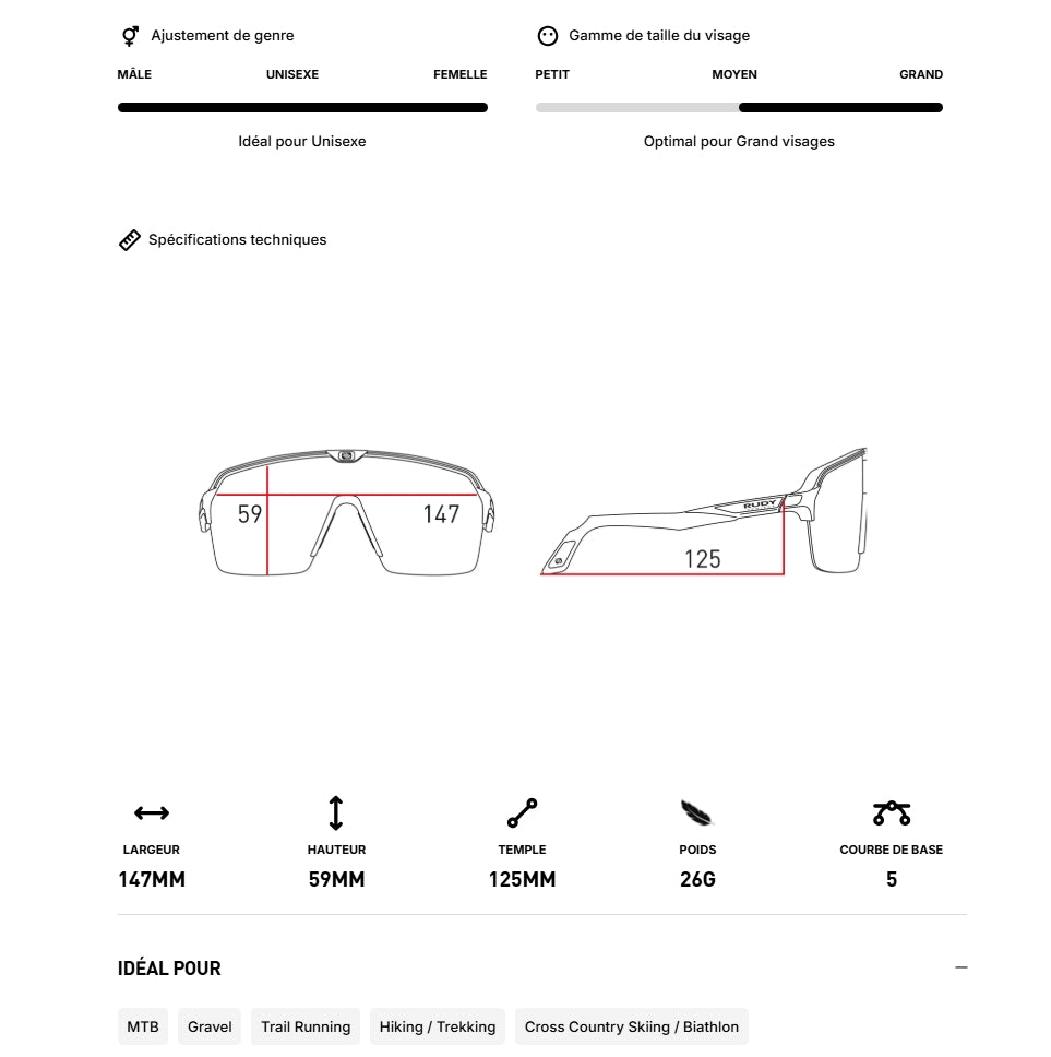Lunettes RUDY PROJECT SPINSHIELD AIR Crystal Lilas Verres RP Optics Multilaser Yellow