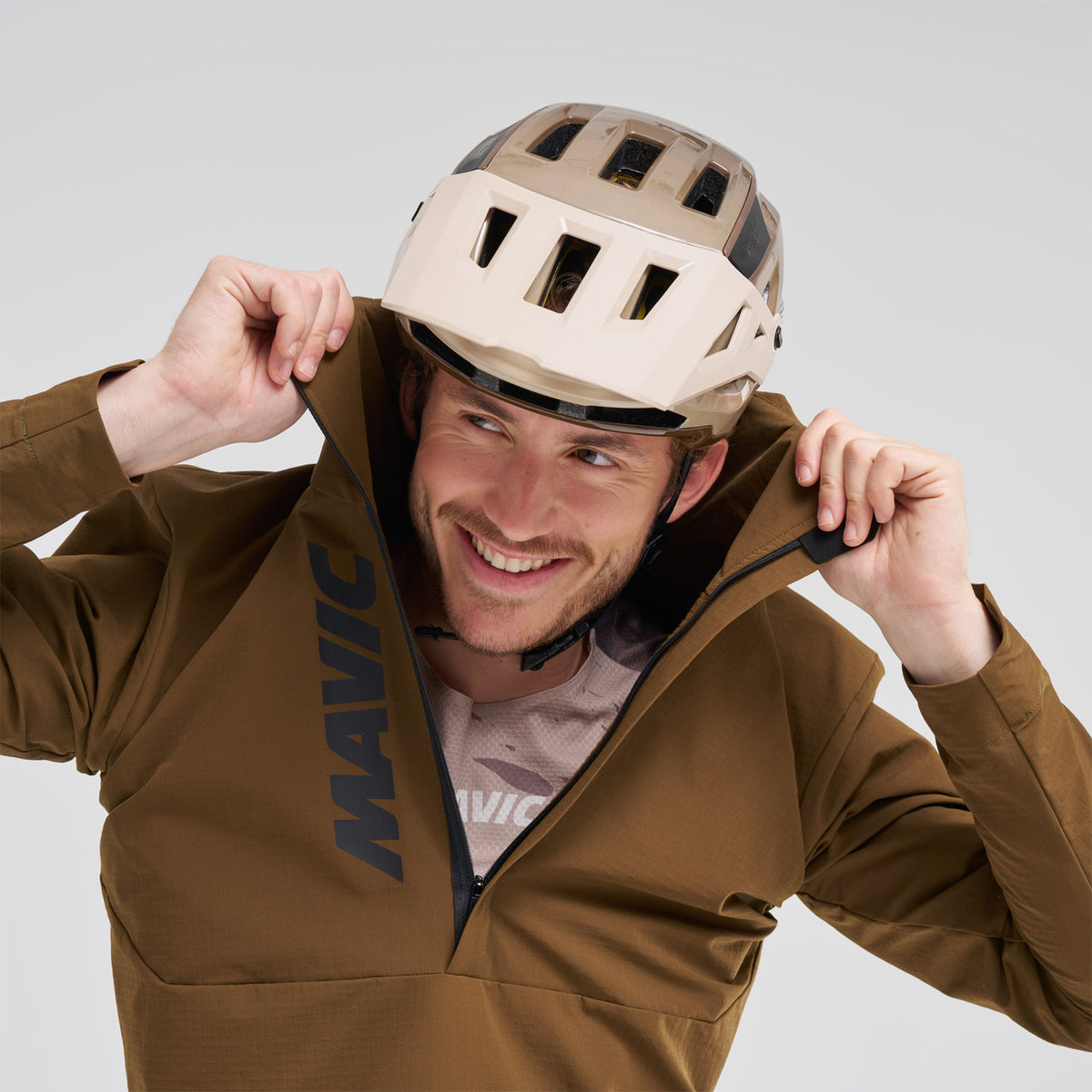 Veste MAVIC DEEMAX THERMO WIND HOODIE Marron