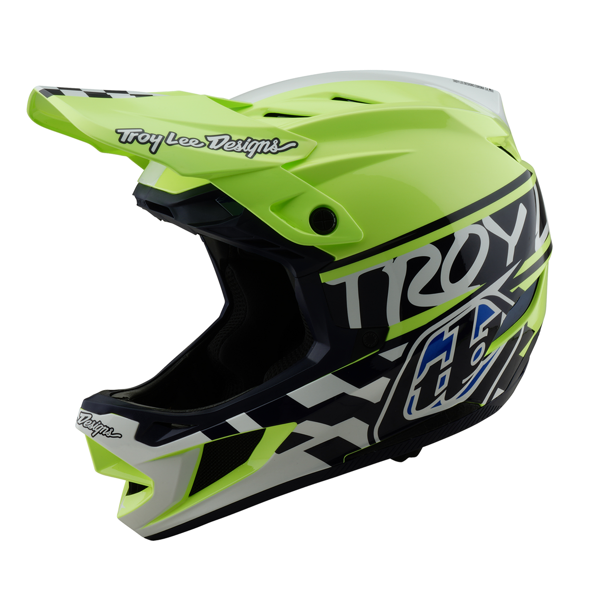 Casque VTT TROY LEE DESIGNS D4 POLYACRYLITE MIPS FIFTY 50 Jaune/Bleu
