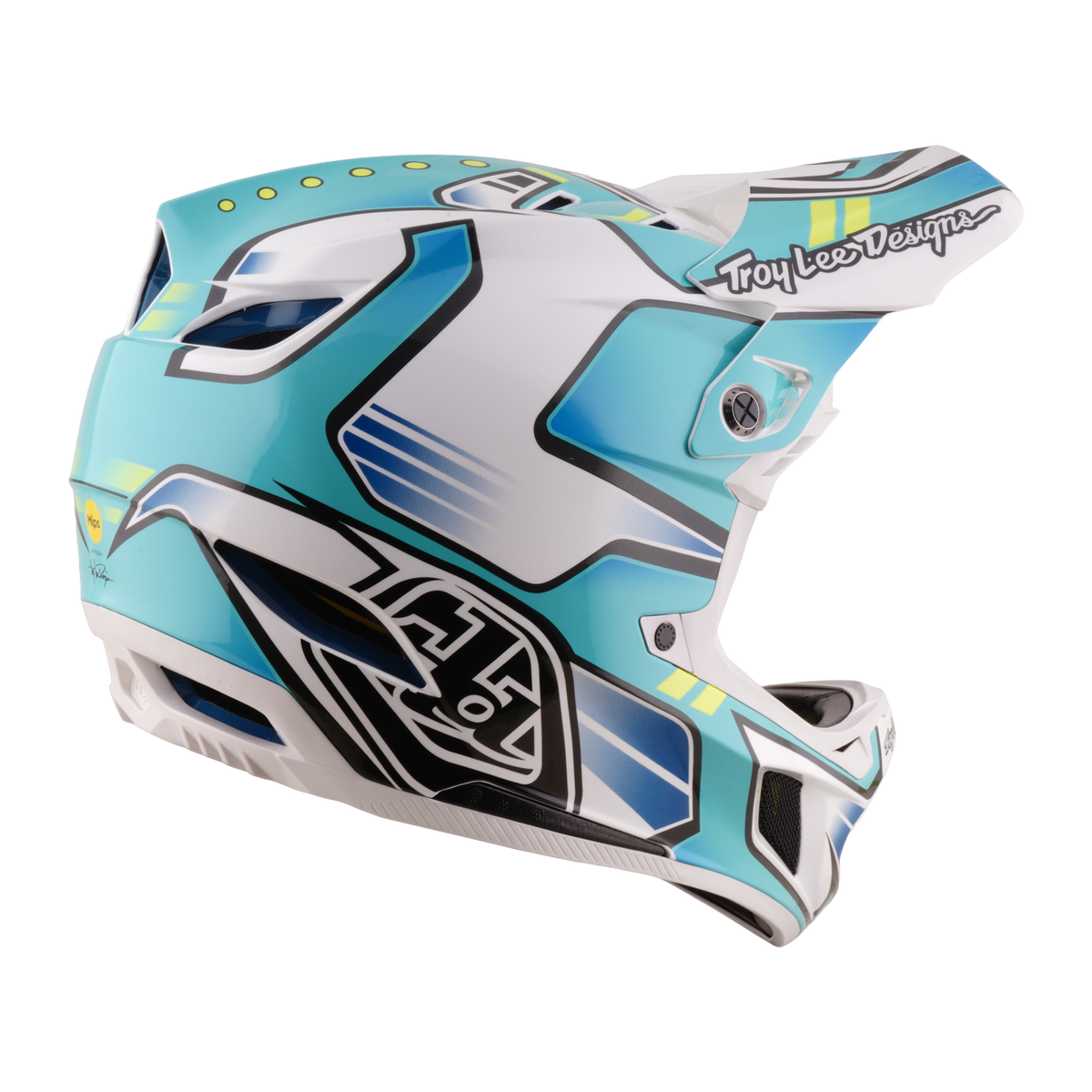 Casque VTT TROY LEE DESIGNS D4 COMPOSITE MIPS CREST REAL Vert