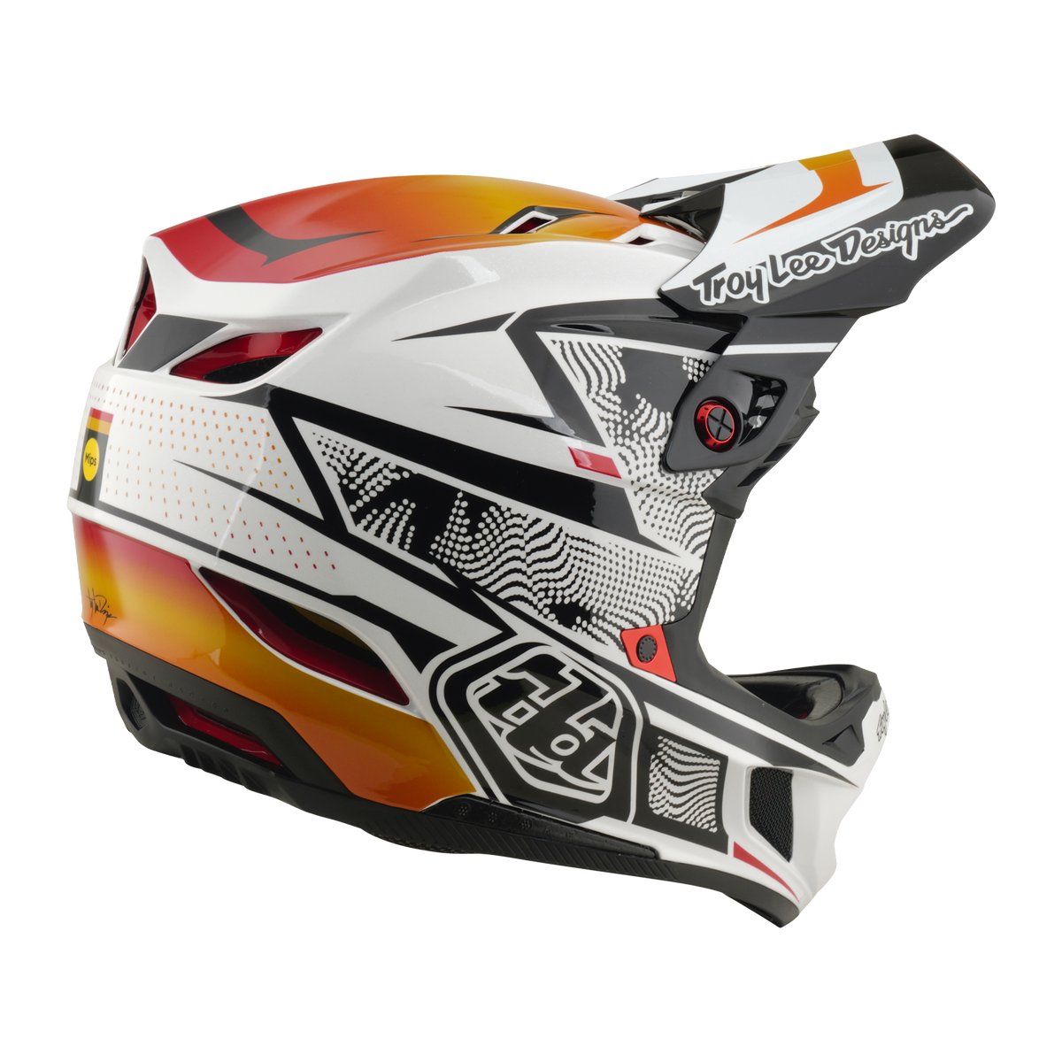 Casque VTT TROY LEE DESIGNS D4 COMPOSITE MIPS LINED UP Blanc