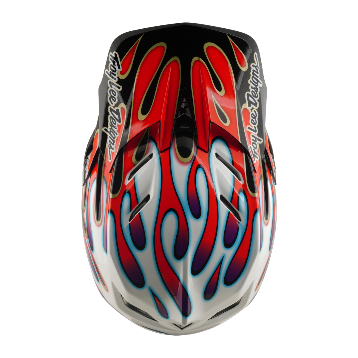 Casque VTT TROY LEE DESIGNS D4 COMPOSITE MIPS OVERSPRAY Blanc/Rouge