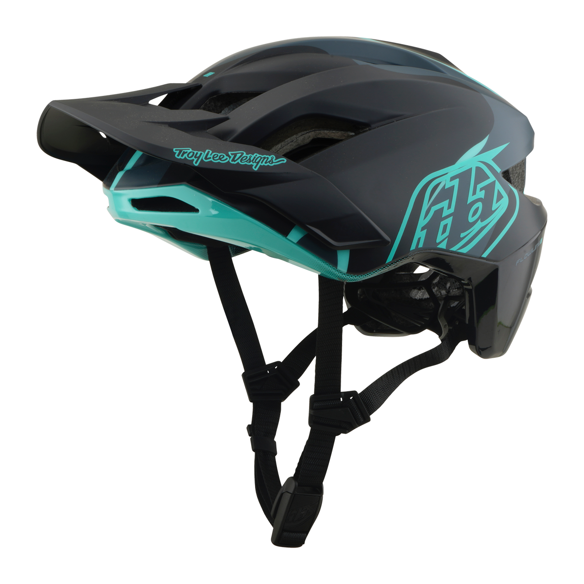 Casque VTT TROY LEE DESIGNS FLOWLINE SE MIPS BADGE Carbon/Bleu