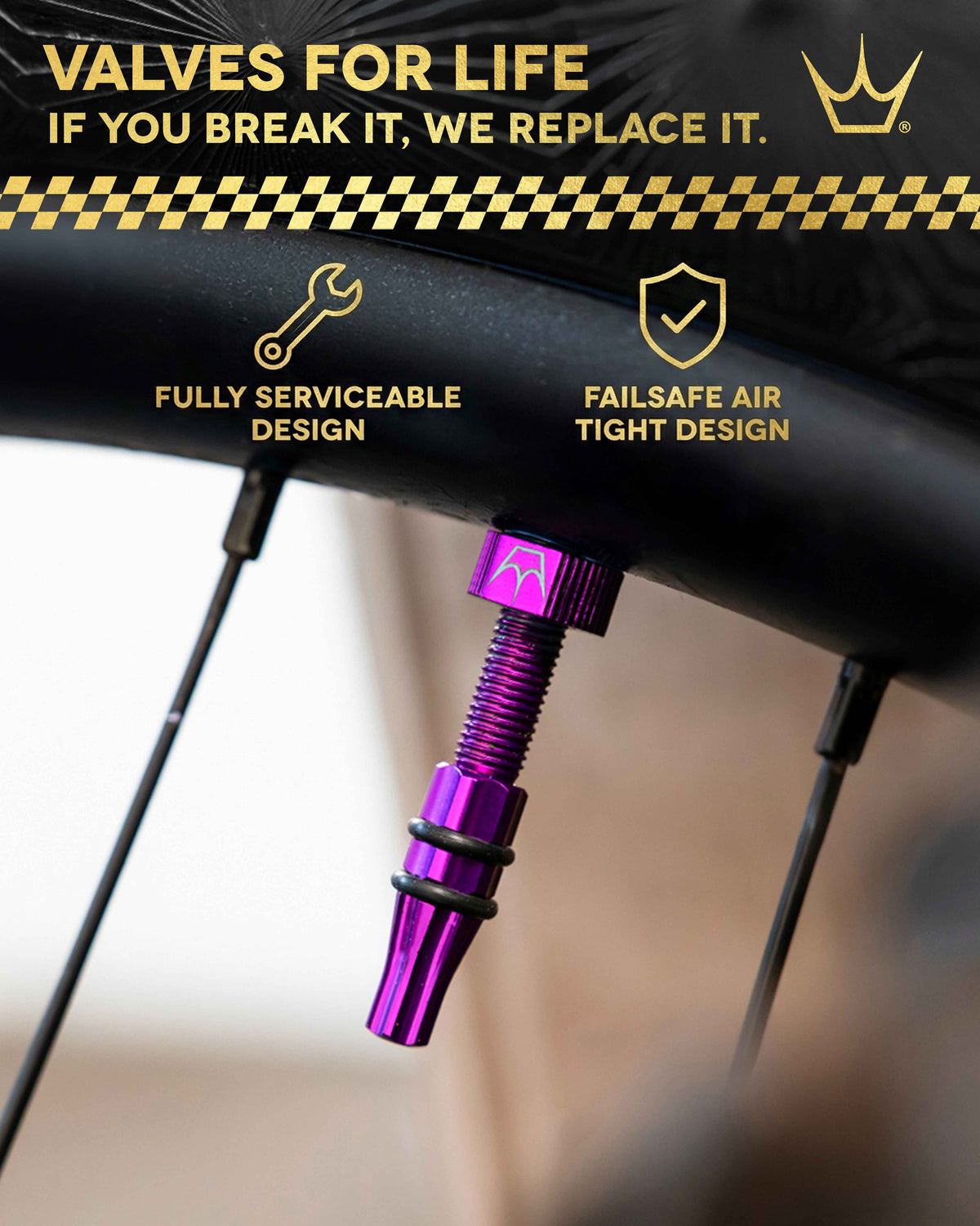 Valves Tubeless PEATY'S HOLESHOT FAST FLOW 42mm (x2) Pétrole