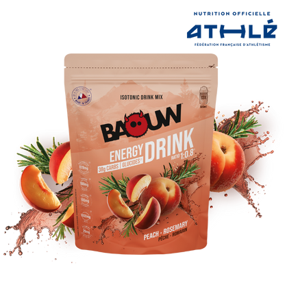 Boisson Énergétique BAOUW ISOTONIC (585g) Pêche Romarin