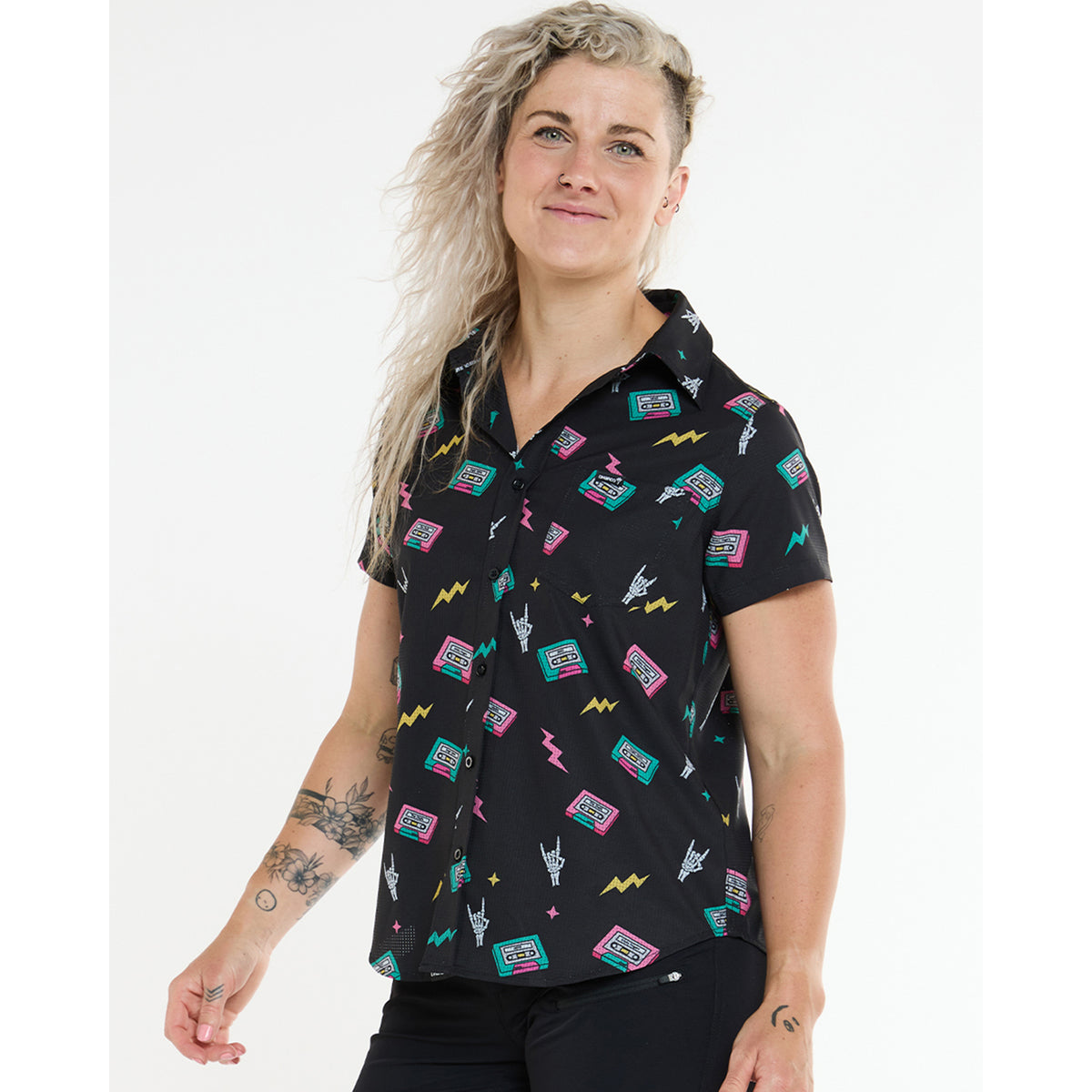 Chemise Technique DHARCO TECH PARTY MIX TAPE Femme Noir