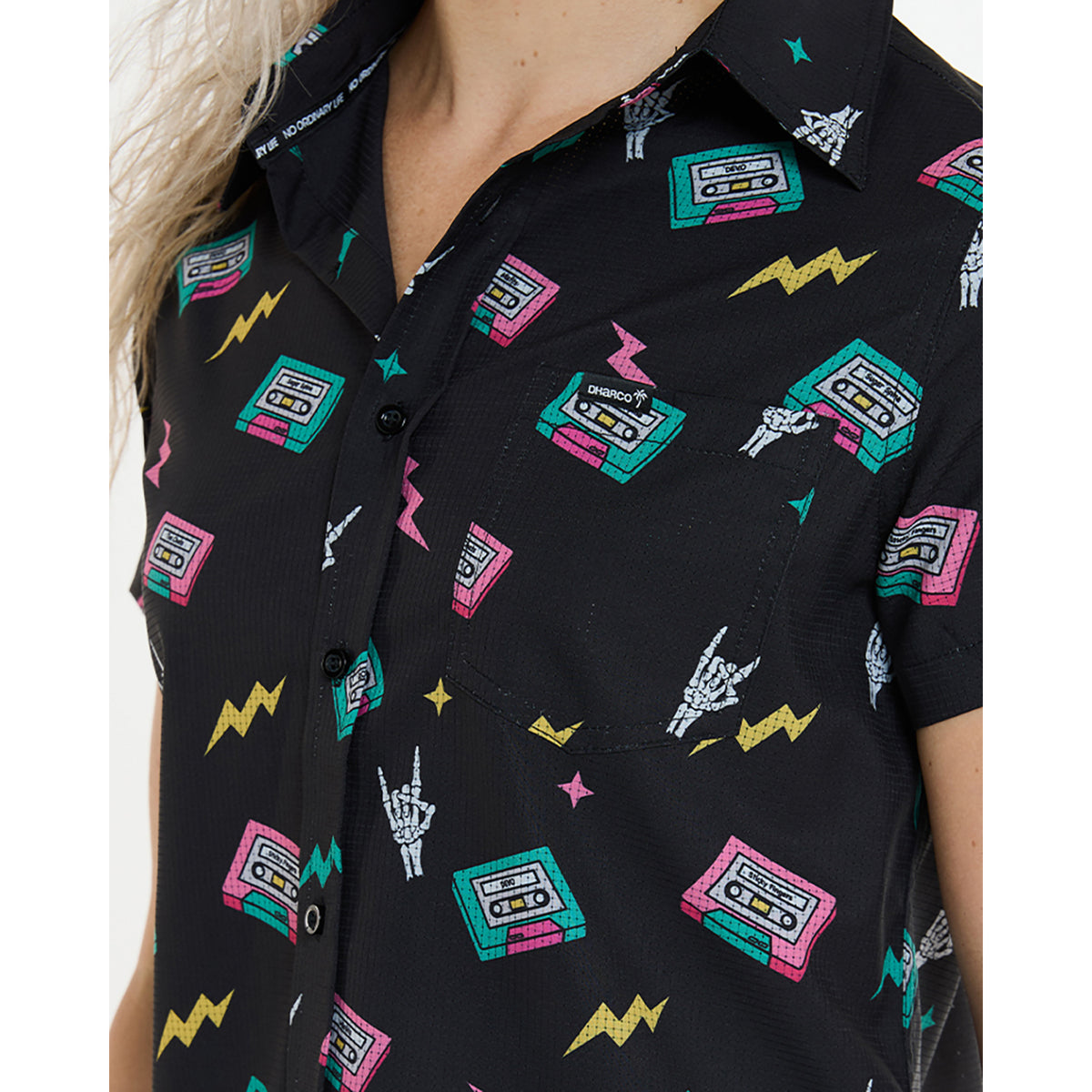 Chemise Technique DHARCO TECH PARTY MIX TAPE Femme Noir