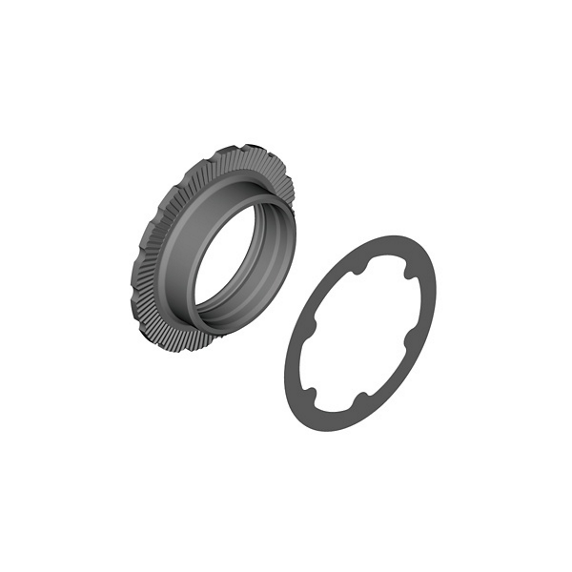 Ecrou et Rondelle de Fixation Plateau de Pédalier 12V SHIMANO XTR FC-M9100 Gris