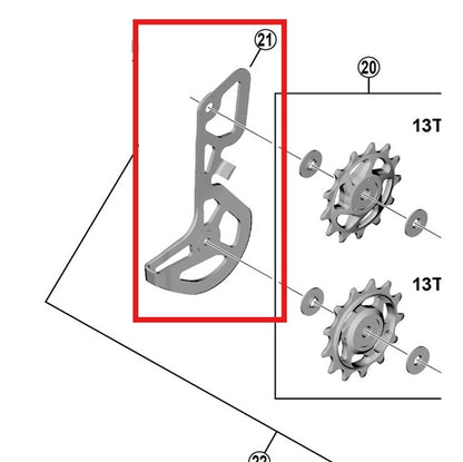 Chape de Dérailleur Arrière Interne SHIMANO GS RD-M8100/RX822
