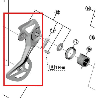 Chape de Dérailleur Arrière Externe SHIMANO GS RD-M8100RX822