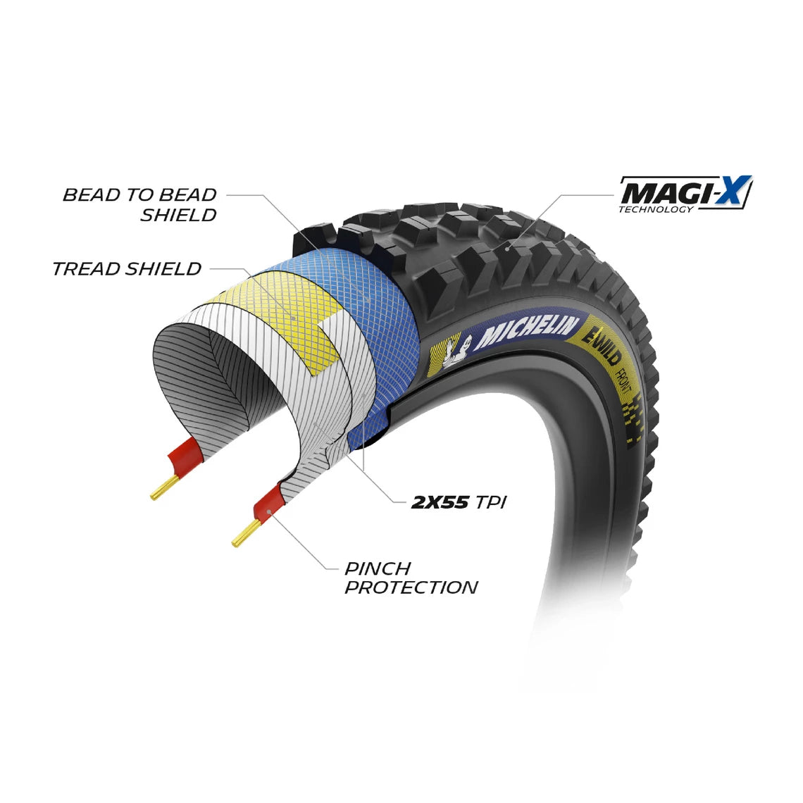 Pneu MICHELIN E-WILD FRONT Racing Line 29x2.40 Tubeless Ready Souple
