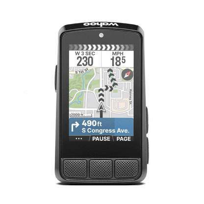 Compteur GPS WAHOO ELEMNT BOLT V3 — vue de face, données d’entraînement