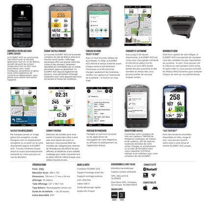 Compteur GPS WAHOO ELEMNT ACE — présentation des fonctions et des écrans