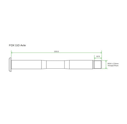 Axe de Roue Avant HOPE pour Fourche FOX 36/38 Argent