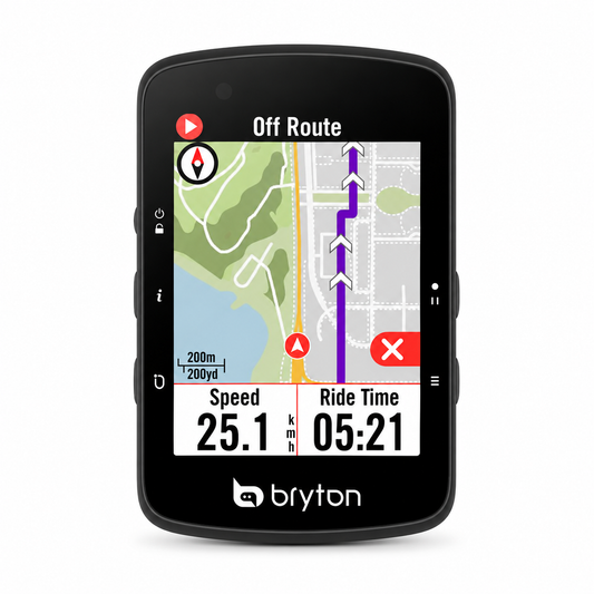 Compteur GPS BRYTON RIDER 650 E — vue de face sur fond blanc