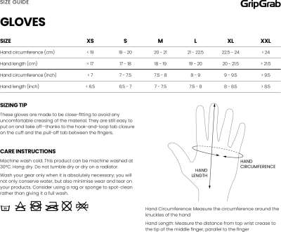 Gants Courts GRIPGRAB RIDE RC MAX Blanc