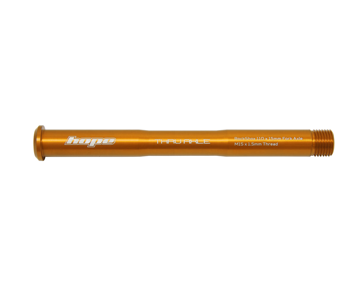 Axe de Roue Avant HOPE pour Fourche ROCKSHOX Pike/Lyric/Zeb Orange