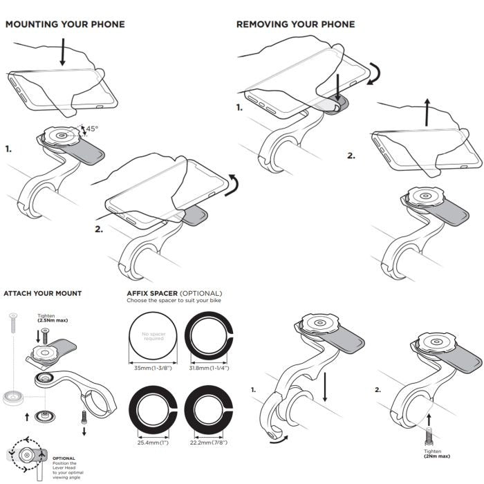 Support de Fixation pour Cintre QUADLOCK OUT FRONT MOUNT PRO