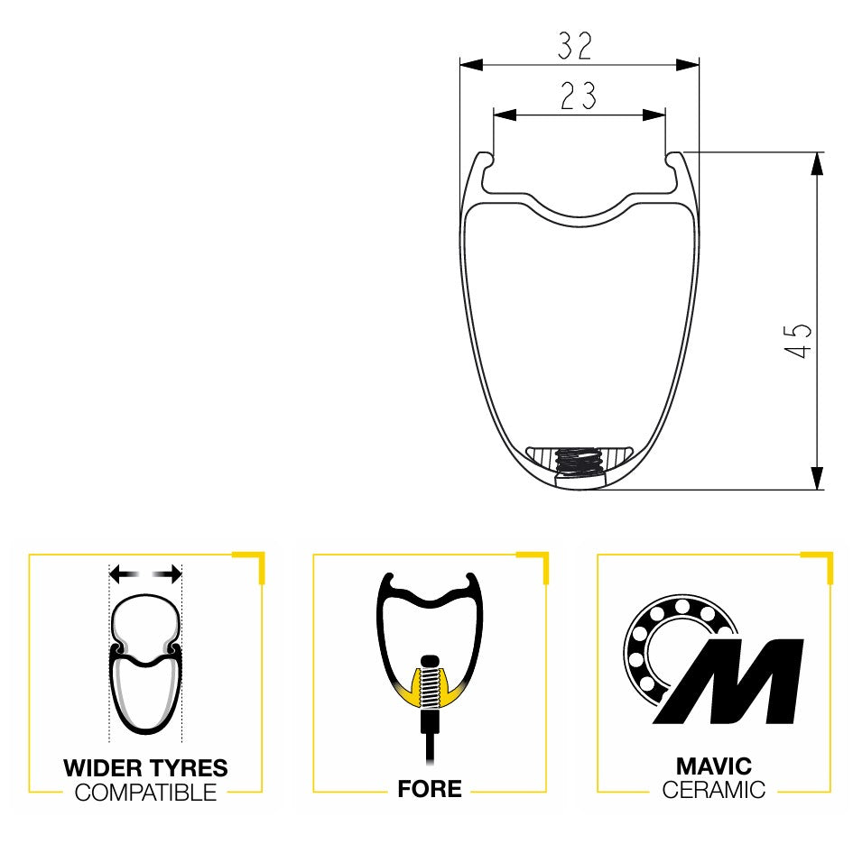 Paire de Roues MAVIC COSMIC SLR 45 Tubeless Ready (Center Lock) Noir 2026